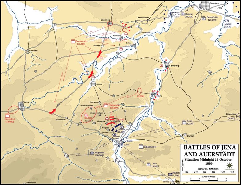 Mapa bitwy pod Jen-Auerstadt