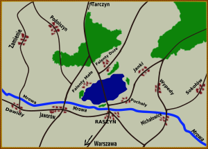 Mapa bitwy pod Raszynem